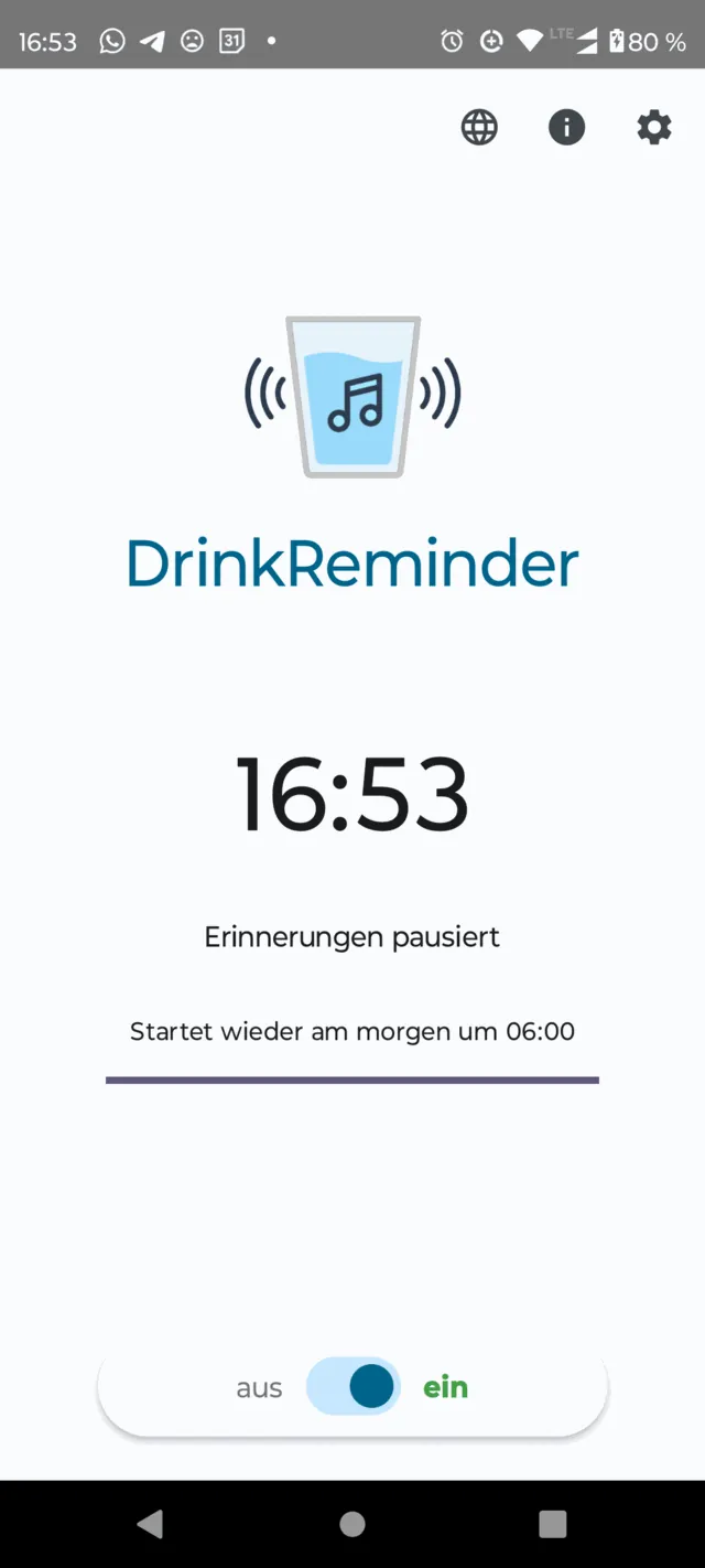 Erinnerungen pausiert – die App zeigt klar, wann es weitergeht